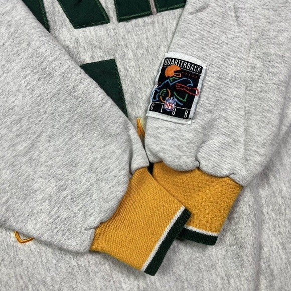 Vintage Green Bay Packers Crewneck Big Spell out NFL Sweater Brett Favre Legends - Picture 4 of 9
